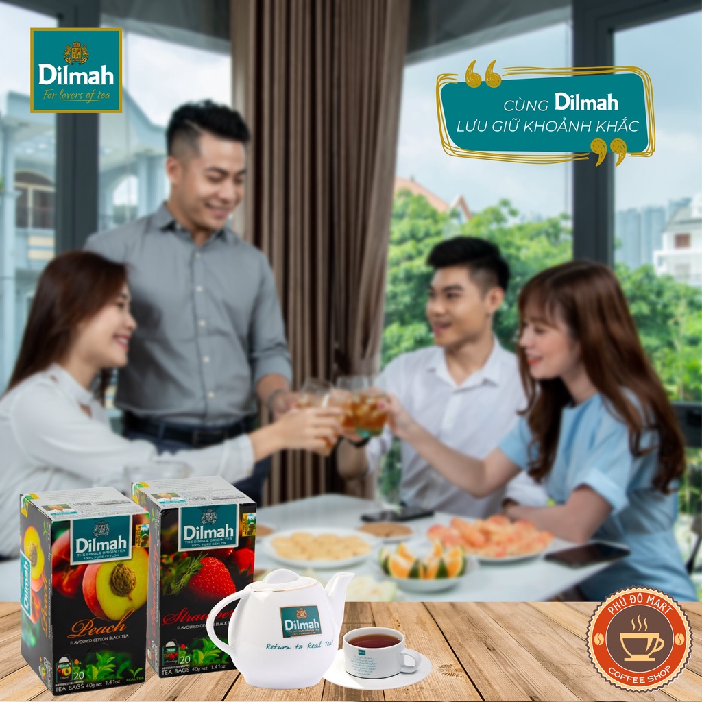 Trà Dilmah Túi Lọc Vị Hương Dâu, Đào, Bạc Hà