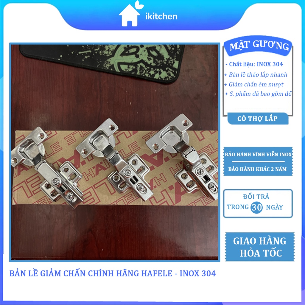 Bản Lề Cửa Tủ HAFELE Giảm Chấn Tháo Lắp Nhanh INOX304 Đã Bao Gồm Đế