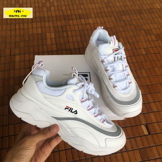 (Mẫu Mới) GIÀY THỂ THAO FILA RAY trắng phản quang (FullBox)