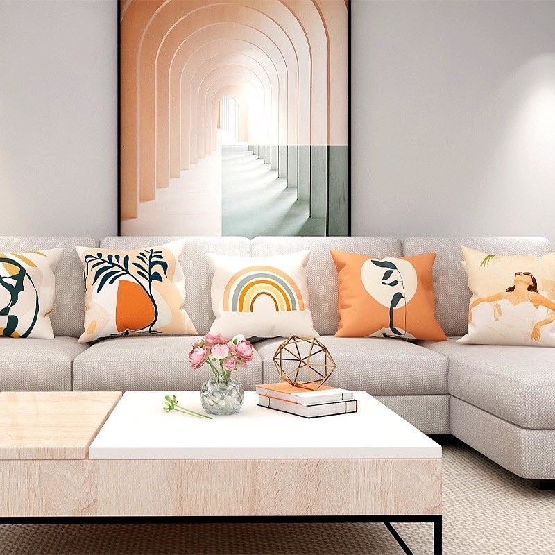 Áo gối, Gối tựa lưng, gối vuông phong cách Bắc Âu, vải nhung dày mịn mềm mịn,Size 45*45CM