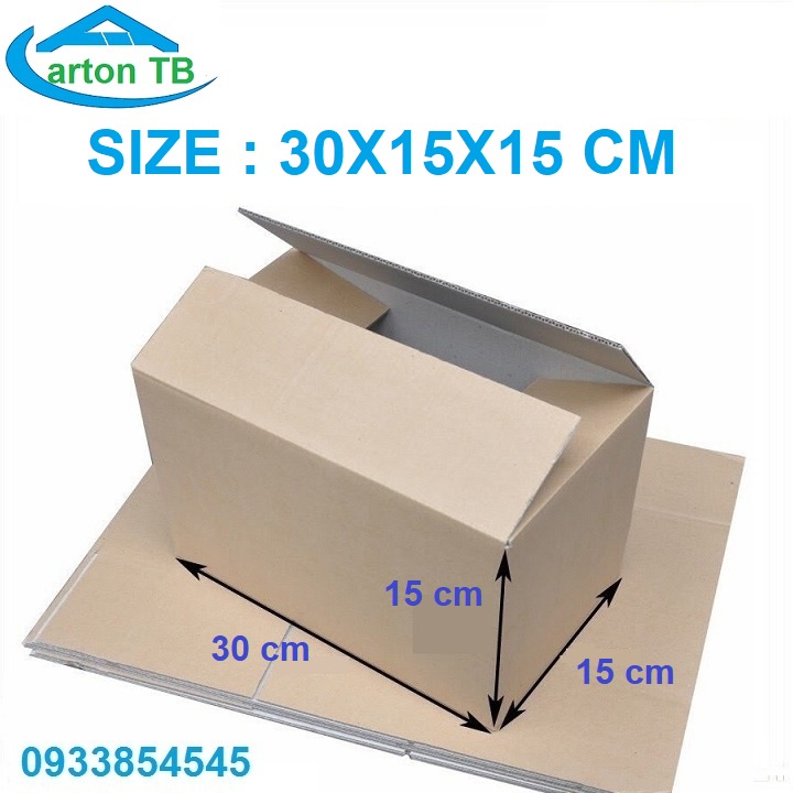 thùng carton size 30x15x15 cm đóng hàng giá tốt - giao hàng hỏa tốc 30 phút