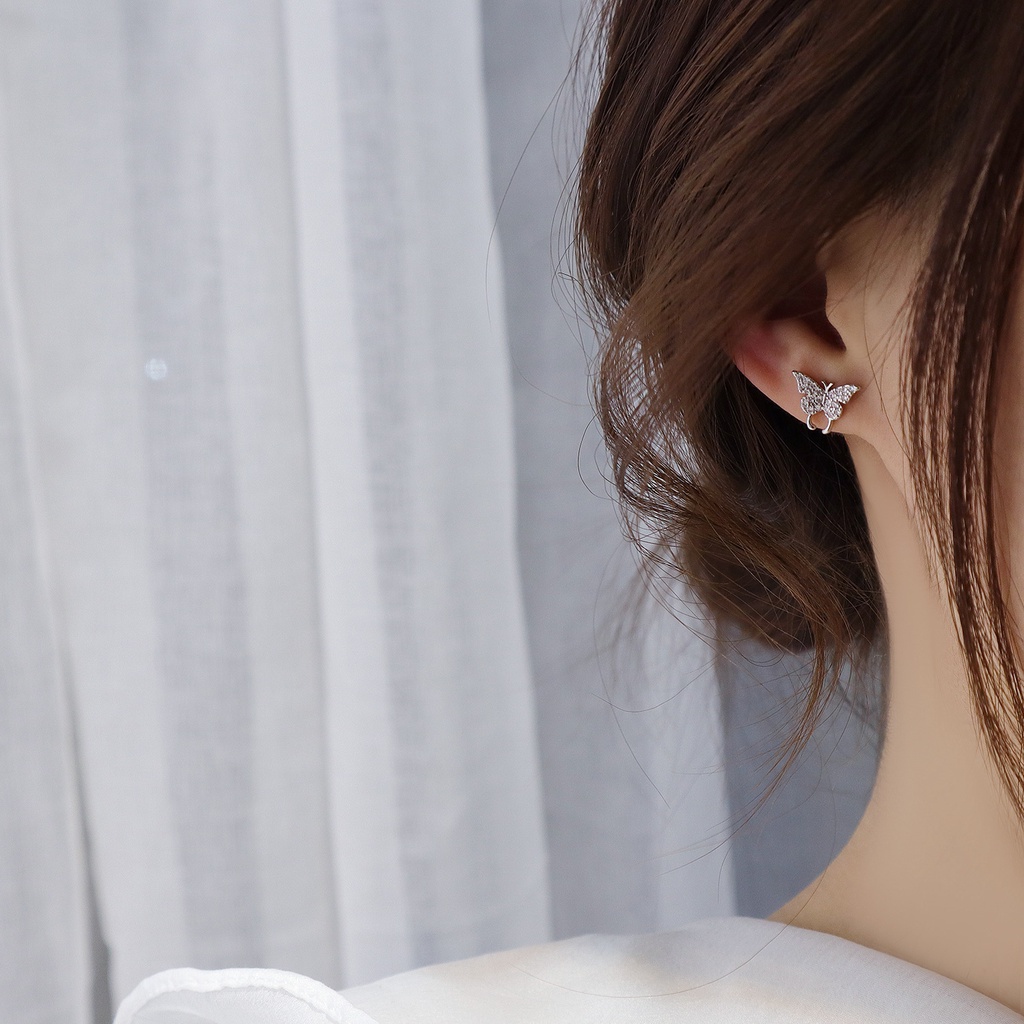 Khuyên tai hình bướm đơn giản phong cách retro thời trang xinh xắn cho nữ