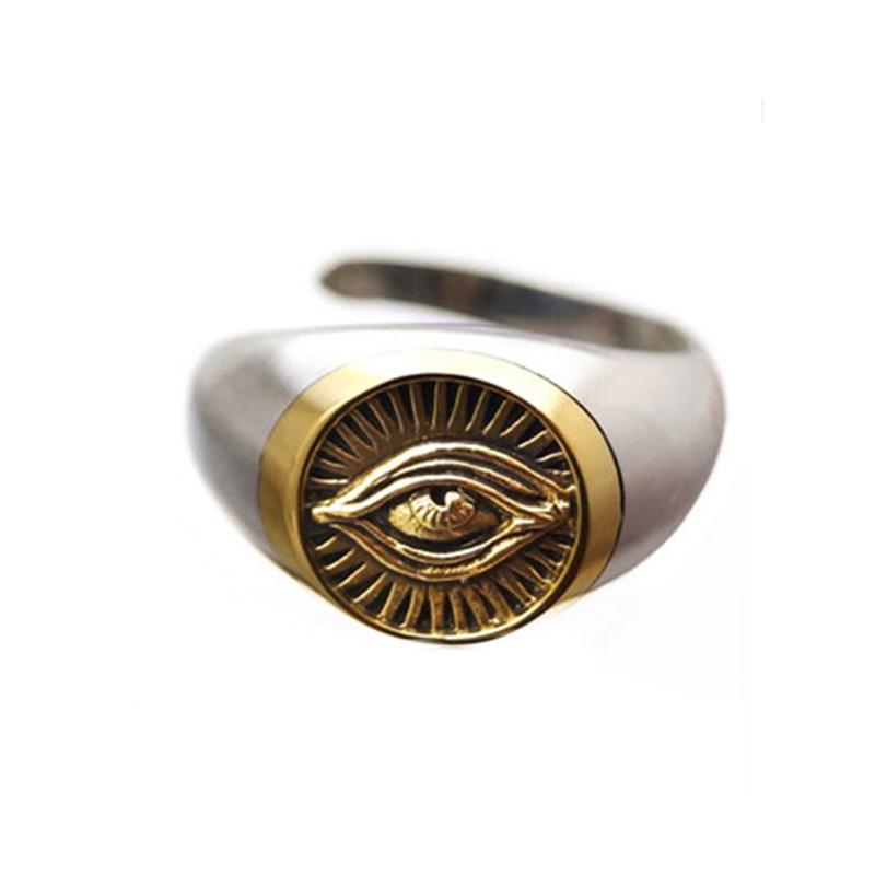 Nhẫn Đeo Tay Kim Loại Khắc Hình Con Mắt Cá Tính Cho Nam Nữ