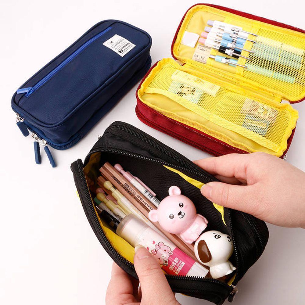 Túi Đựng Bút Bằng Sợi Polyester Có Khóa Kéo Sức Chứa Lớn LAYOR1 Ốp