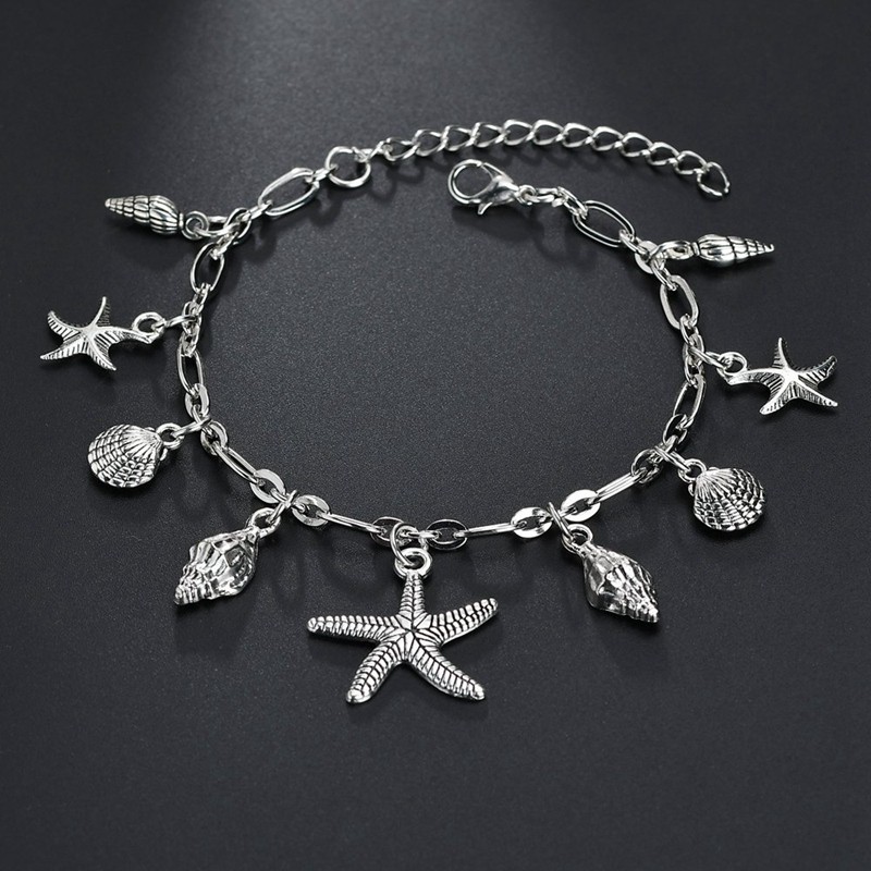 Starfish Turtle Multilayer Foot Jewelry For Women Ancient Silver | BigBuy360 - bigbuy360.vn