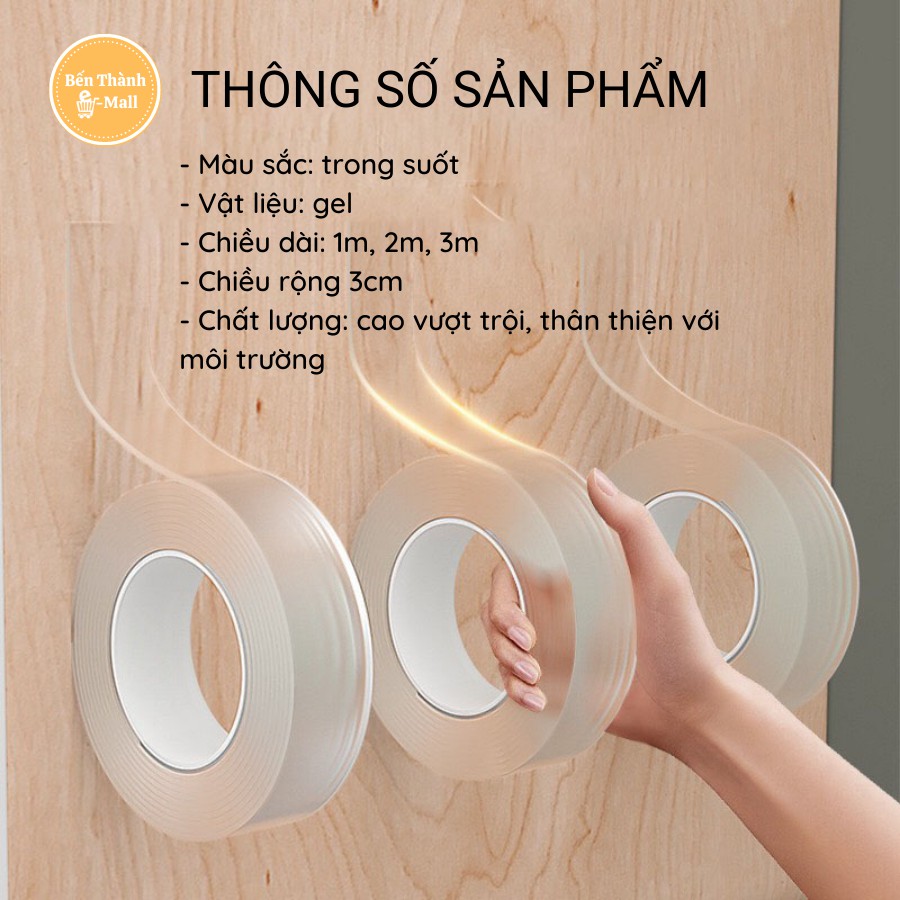 ✈️ [Freeship] Băng Keo Nano Siêu Dính Trong Suốt Đa Chức Năng