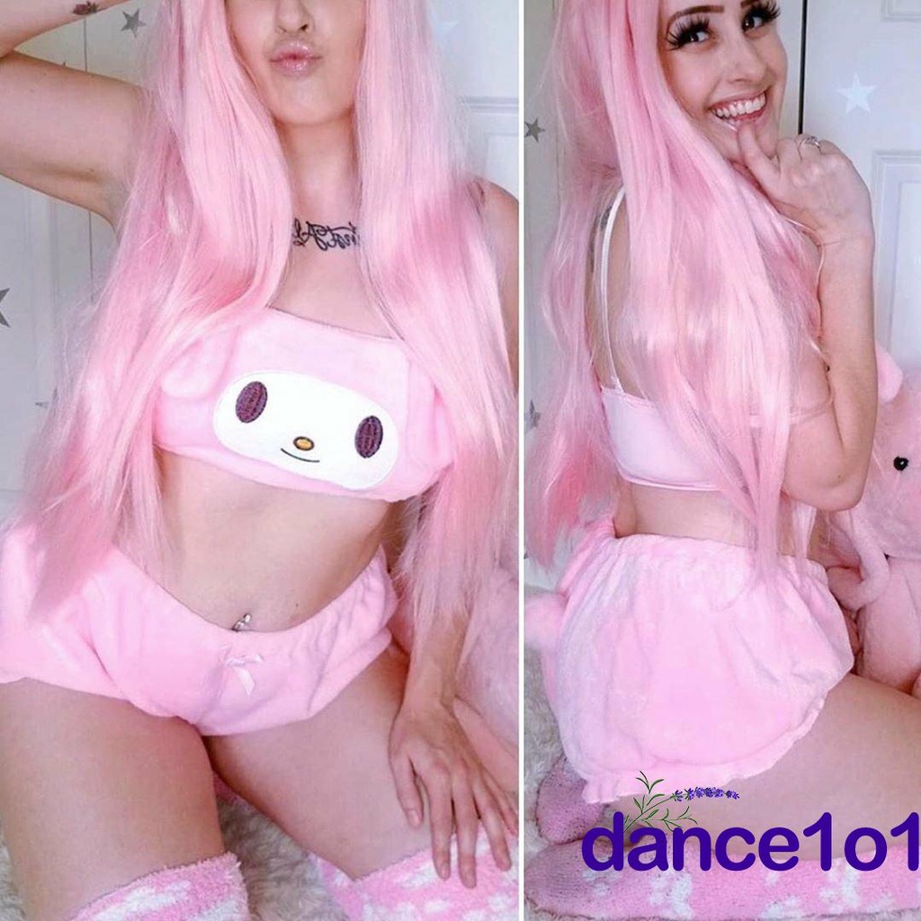 Set Đồ Ngủ 2 Dây Họa Tiết Dễ Thương Cho Nữ