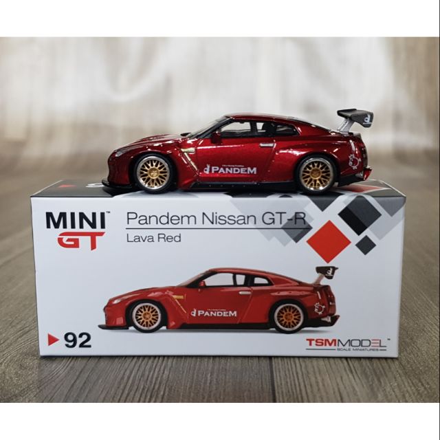 Xe Mô Hình Pandem Nissan GT-R R35 GT Wing Lava 1:64 MiniGT ( Đỏ #92)