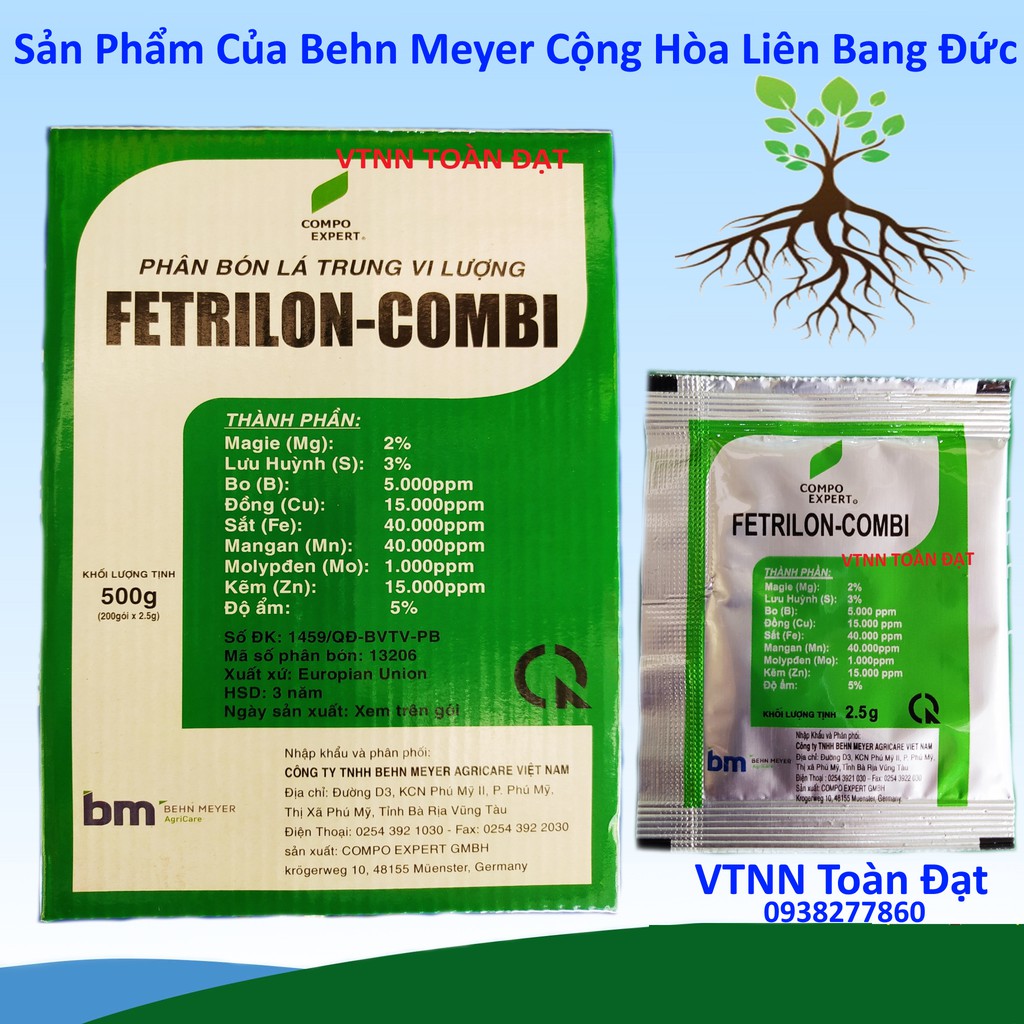 Phân Bón Lá Vi Lượng Fetrilon Combi (2,5gr), Phân bón lá trung vi lượng nhập khẩu châu âu