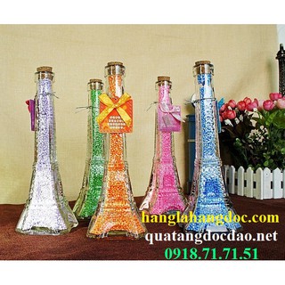 Quà tặng chai thủy tinh tháp Eiffel sang trọng & tinh tế, cao 15.5cm