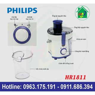Máy Ép Nước Trái Cây Philips HR1811