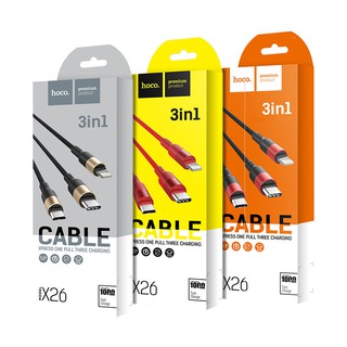 ✅FREESHIP ✅ Cáp sạc nhanh đa năng Hoco 3 đầu IP, Micro, TypeC - HappyTech
