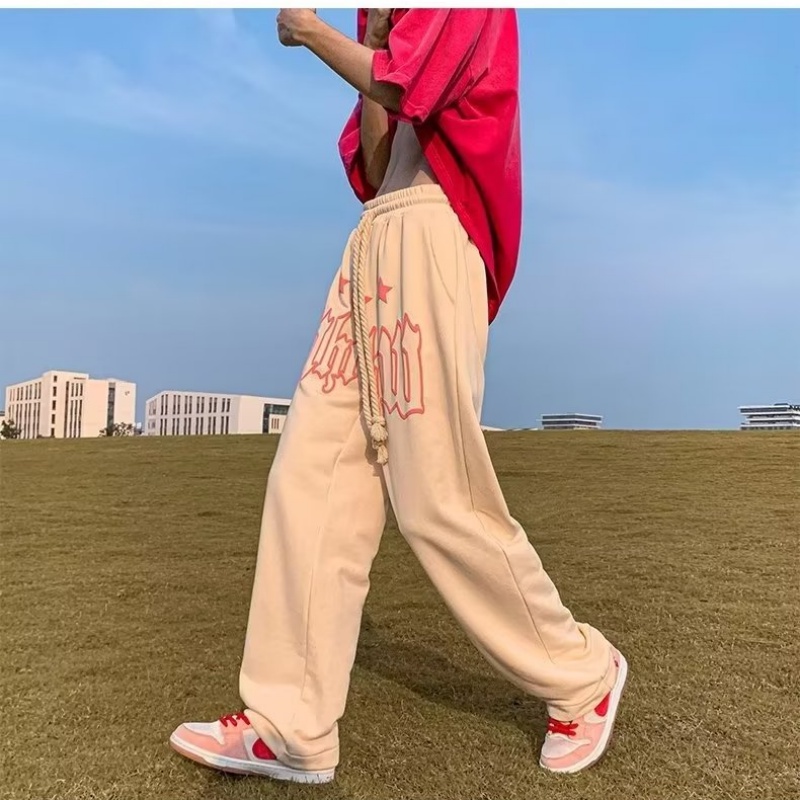 Quần ống rộng Lưng Thun Phong Cách hip hop Đường Phố Nhật Bản Chất Lượng Cao Cỡ M-3XL Cho Nam