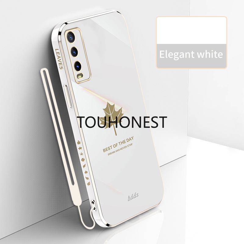 Ốp Điện Thoại Silicon Mềm Hình Lá Phong Kèm Dây Đeo Cho Casing Samsung Galaxy A50 Case Samsung A50S A20 A30 A30S Case Samsung A70 A70S Case Soft Silicone Maple Leaf Cassing Cover Cases Phone Case With Gift Rope