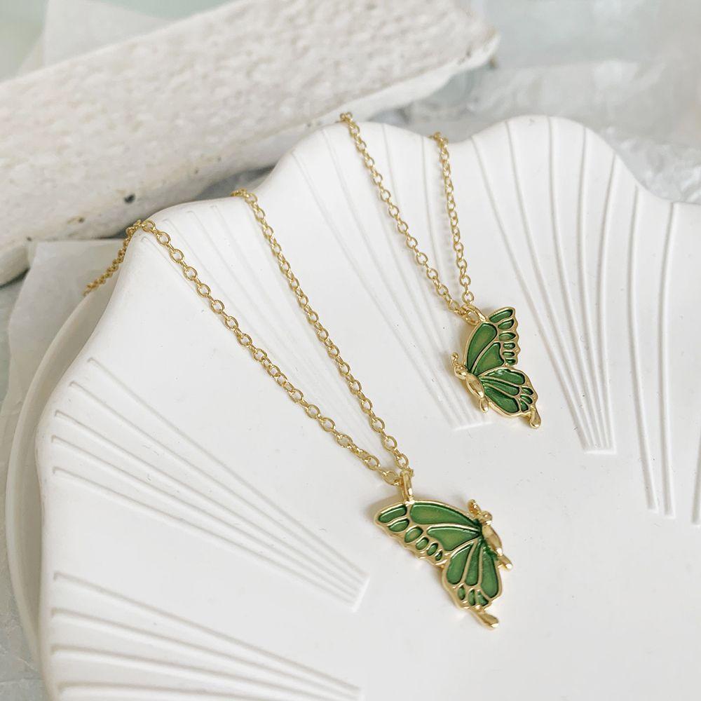 ANEMONE Vòng cổ Tình Bạn Mặt Hình Bướm Nhiều Màu Phong Cách Cổ Điển Thời Trang