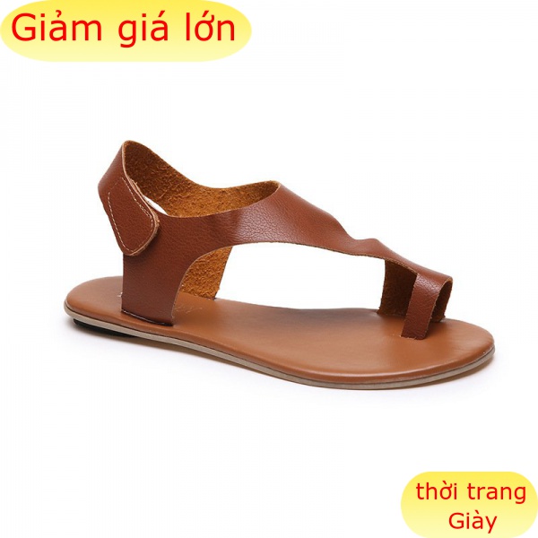 Xăng đan Đế Bằng Màu Trơn Thời Trang Cho Nữ