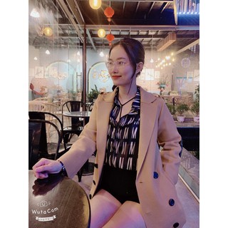 (ảnh thật+clip)Áo dạ 6 khuy