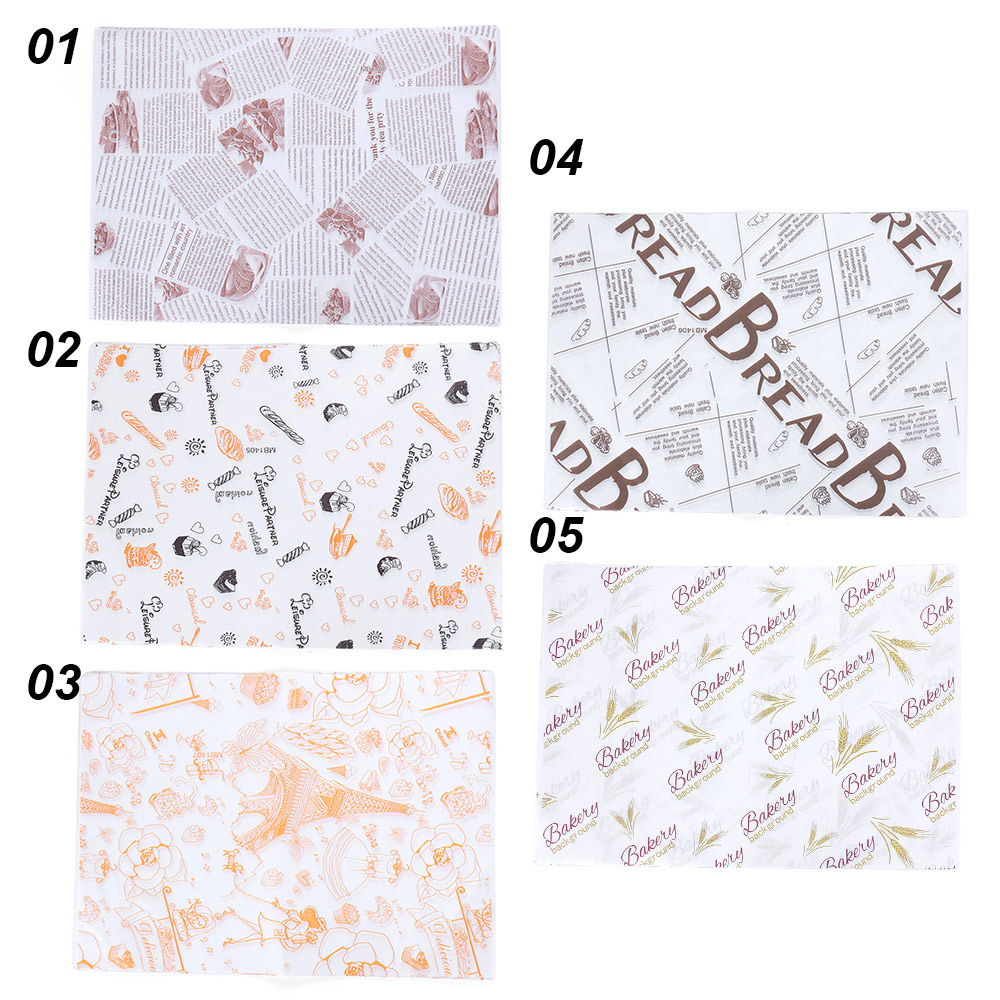 Túi Giấy Sáp Gói Bánh Mì Hamburger Chống Dầu Chống Dầu Trang Trí Thủ Công Cho Nhà Bếp