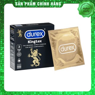 Bao cao su chính hãng Durex Kingtex - hộp 3 chiếc