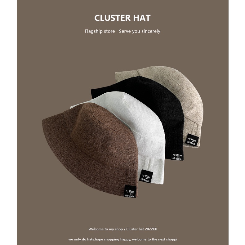 Nón Bucket Chất Liệu Cotton Lanh Thời Trang Xuân Hè Phong Cách Nhật Bản Cho Nữ