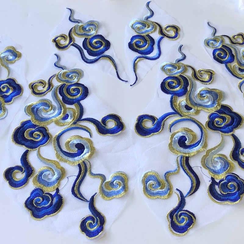 1 Miếng Vá Quần Áo Thêu Hình Đám Mây Thổ Cẩm Chất Lượng Cao