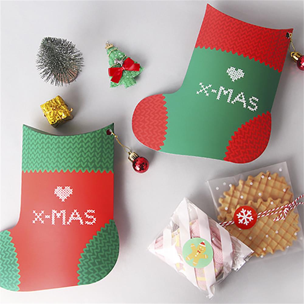 ☆YOLA☆ 1/3/5Pcs Gifts Packaging Christmas Gift Boxes Gift For Friend Santa Claus Favours Sweet Biscuit Candy Cookie Box Party Decor Snowman Printed Deer Merry Christmas