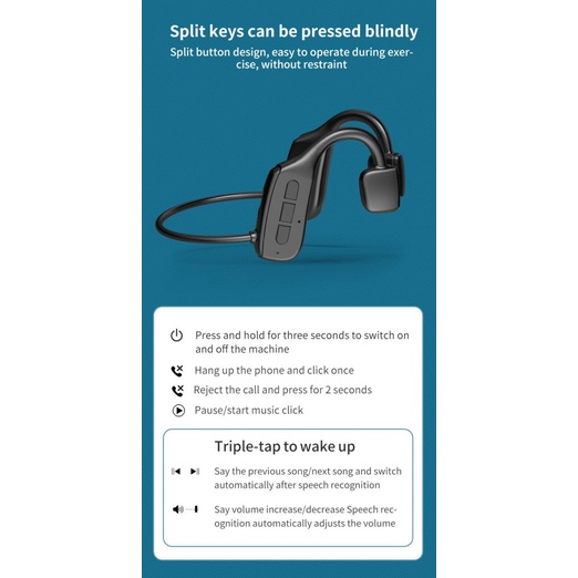 Thật G2 Dẫn Truyền Xương Tai Nghe Bluetooth Tai Nghe Không Dây Chống Nước Thể Thao Tai Nghe Có Mic Cho Tập Thể Dục Chạy Lái Xe VN