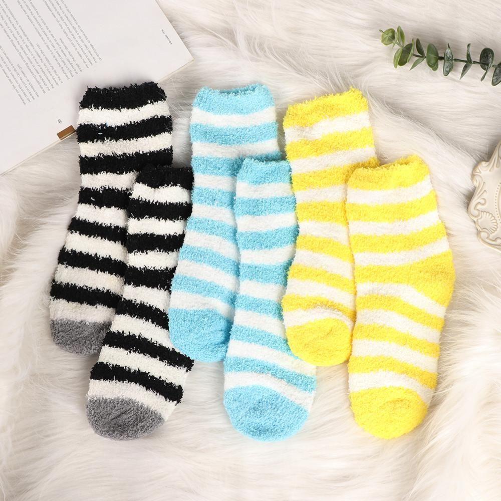 BEAUTY Set 5 Đôi Tất Nhung Ấm Áp Mềm Mại Hợp Thời Trang Mùa Đông