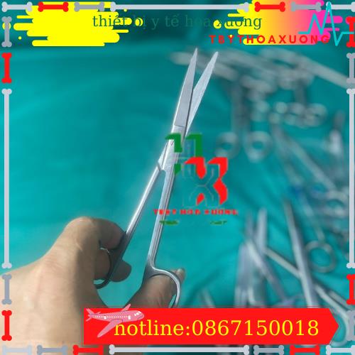 [Hàng Chính Hãng Parkistan] Kéo Y Tế Thẳng Nhọn 18cm- Kéo Cắt Chỉ