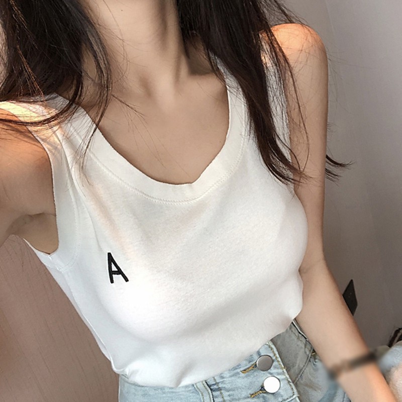 Áo ba lỗ màu trơn phong cách Hàn cho nữ