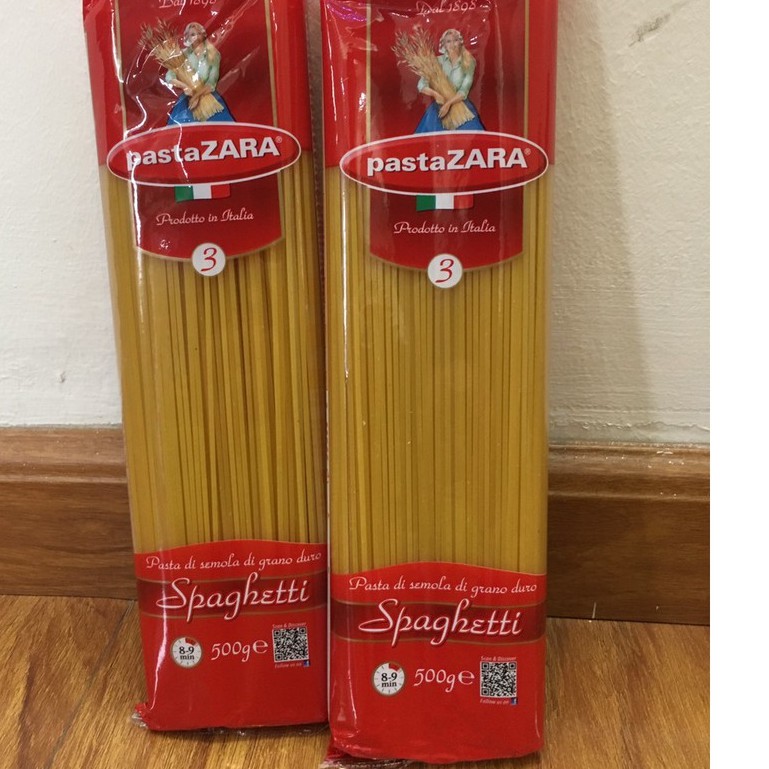 Combo 2 gói Mì Ý  ý Spaghetty Pasta zara số 3 500g