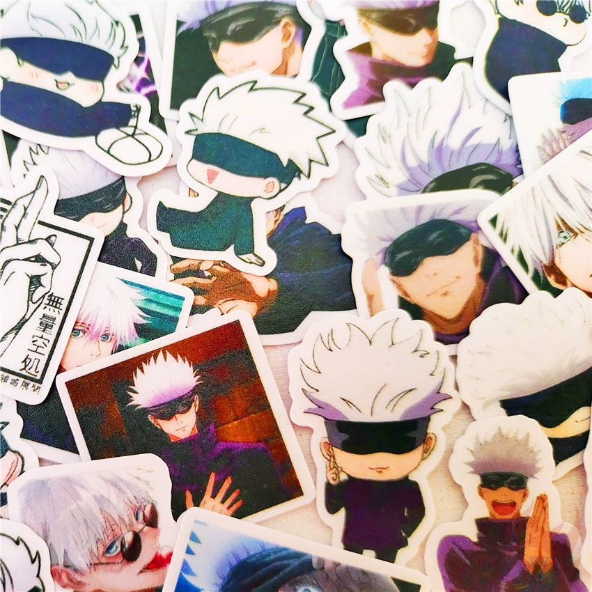 Bộ 40 miếng dán Jujutsu Kaisen Gojo Satoru Q-1 trang trí nhật ký mini sách sổ lưu niệm album DIY