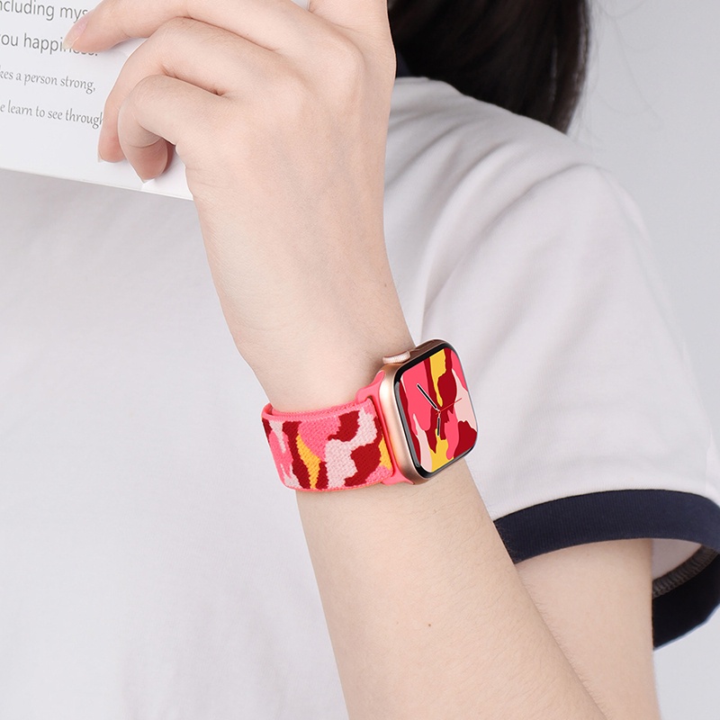 Dây Đeo Nylon Họa Tiết Rằn Ri Cho Đồng Hồ Thông Minh Apple watch 45mm 41mm 44mm 40mm 42mm 38mm iwatch series 4 3 5 6 7