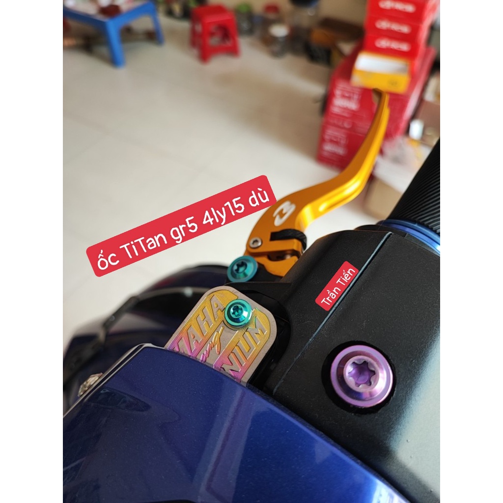 Ốc 4li mịn TiTan Gr5 Gắn Nắp Bình Dầu và đầu xe bợ cổ các dòng xe Hoda wa Drem