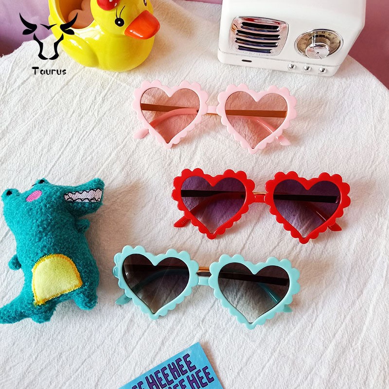 New Kim Loại Chống UV Bé Kính Mát Tình Yêu Loại của Lucu Saw Thời Trang Hợp Thời Trang Thời Trang.