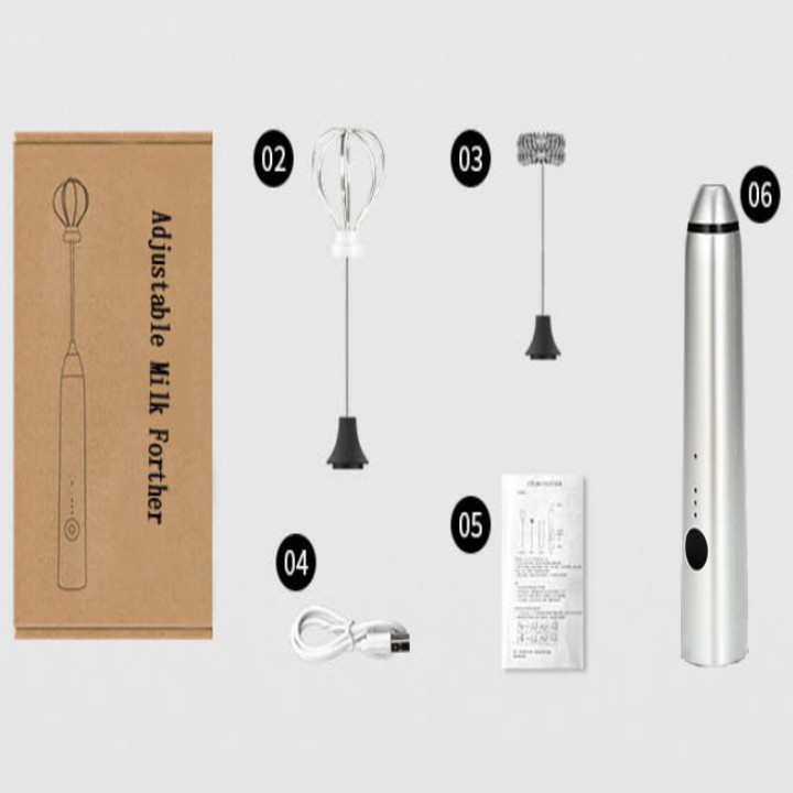 Máy đánh trứng, que tạo bọt cafe mini cầm tay không giây chính hãng 3 cấp độ