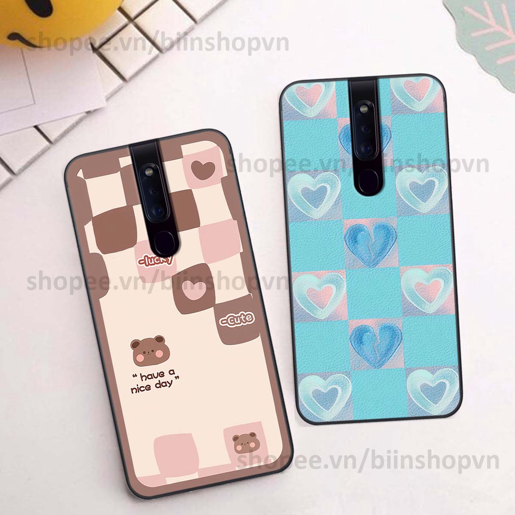 Ốp Oppo F11 / F11 Pro caro trái tim nhiều màu sắc, đầy cá tính, khẳng định phong cách
