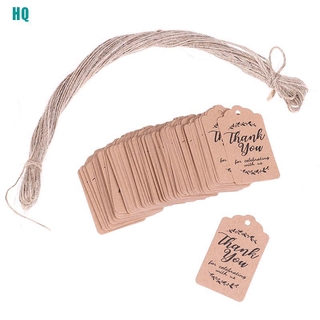♥100 chiếc thẻ Kraft màu nâu Thẻ giấy cảm ơn cho đám cưới tắm cho bé