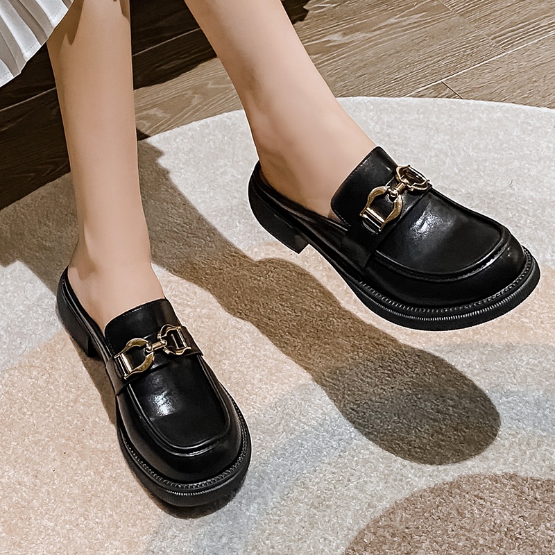 Dép Bít Mũi Đế Bằng Thiết Kế Mới Thời Trang Mùa Hè Dành Cho Nữ Size 35-42