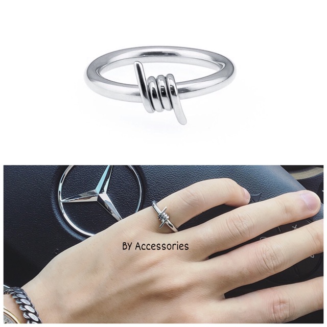 Nhẫn titan unisex lò xo kéo không gỉ