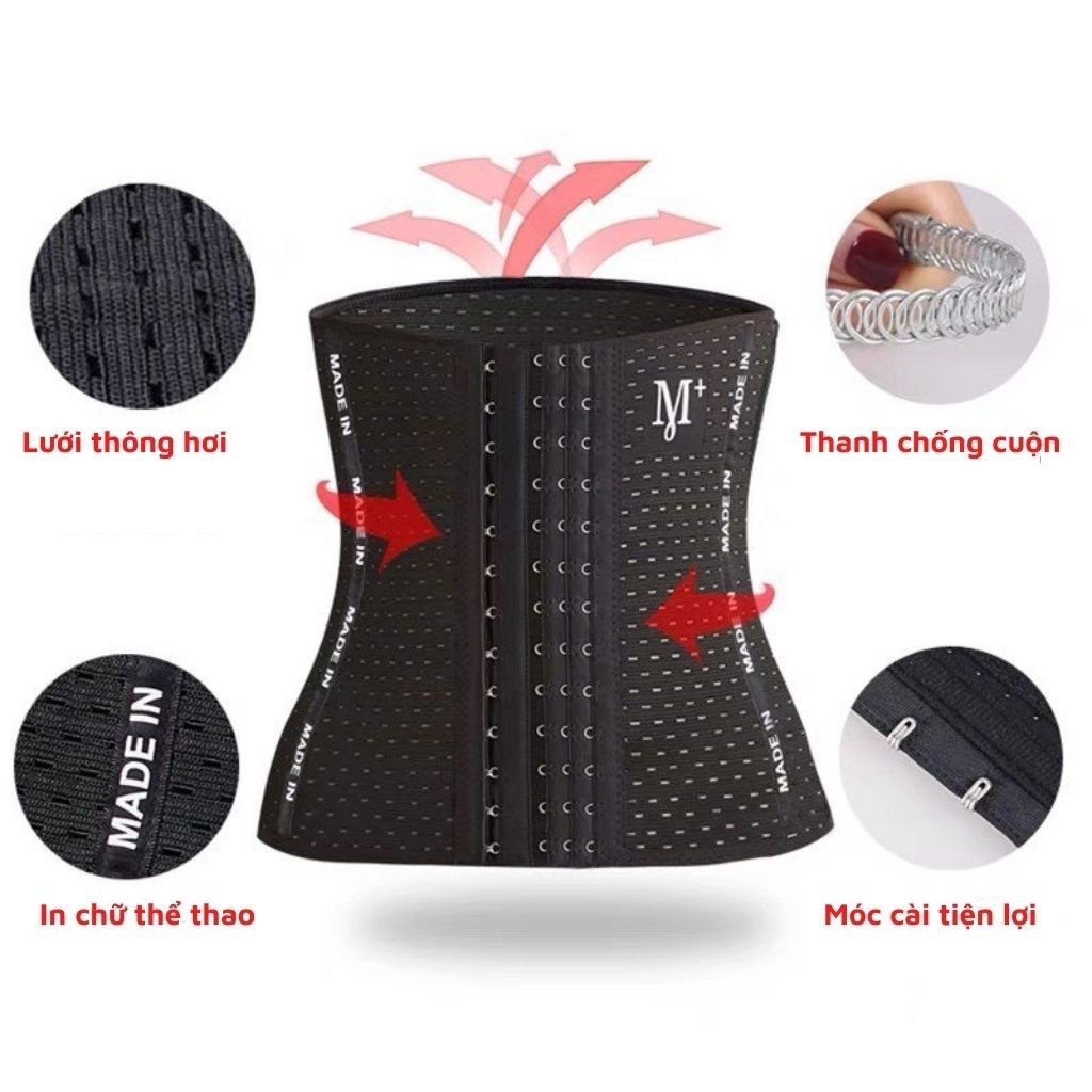 Đai nịt bụng giảm mỡ sau sinh, gen nịt bụng 6 nấc cài thông hơi thoáng khí JOCOSI N9999