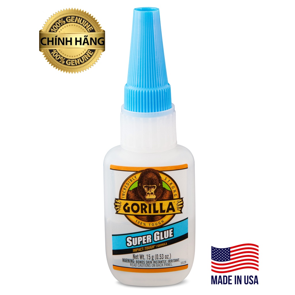 Keo Dán Siêu Dính Đa Năng Chịu Lực Trên Mọi Chất Liệu, Keo Siêu Dính Gorilla Super Glue 15g