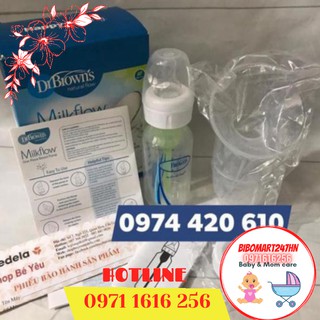 [Bu123]  Combo Cốc Hứng Sữa và Bình cổ hẹp DrBrown.