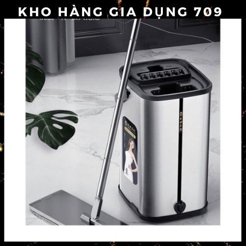 CHỔI LAU NHÀ THÔNG MINH 360 ĐỘ - INOX CAO CẤP THẾ HỆ MỚI - LOẠI ĐỨNG TIẾT KIỆM DIỆN TÍCH