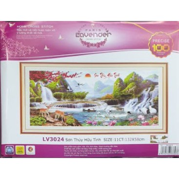 TRANH THÊU 3D PHONG CẢNH SƠN THỦY HỮU TÌNH LV3024 (132 X58
