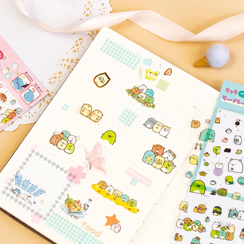 Giấy dán trang trí lịch nhật ký sổ tay hoạ tiết xinh xắn dễ thương