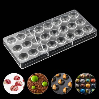 Khuôn socola nhựa cứng 24 lỗ bán cầu
