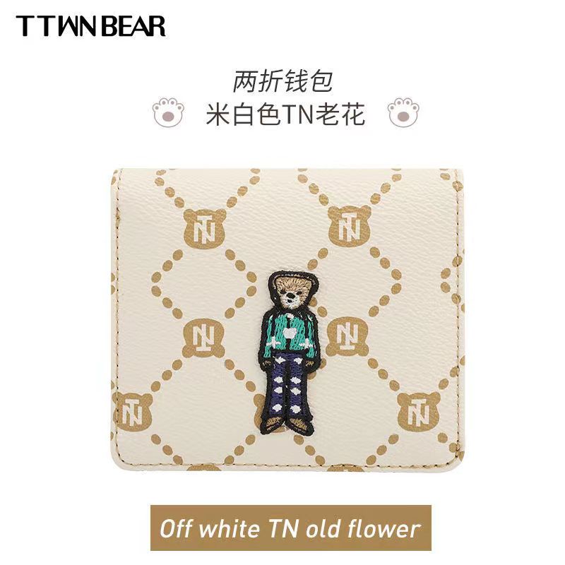 Ttwn Ví Ngắn Gập Đôi Hình Gấu / Ví Đựng Tiền Xu / Thẻ