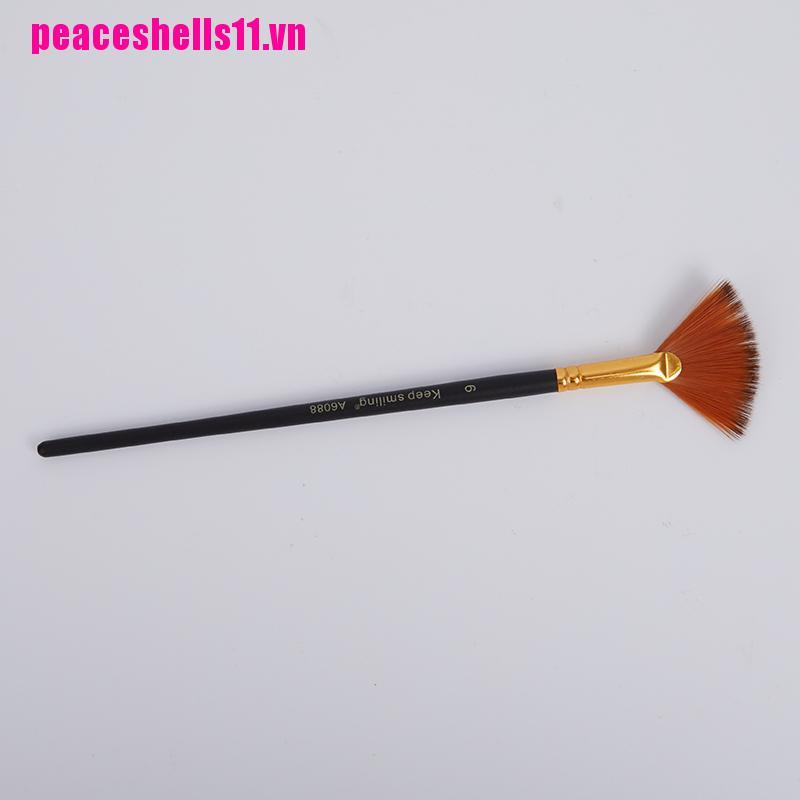 Set 6 Cọ Vẽ Màu Nước Hình Quạt Bằng Sợi Nylon Và Acrylic