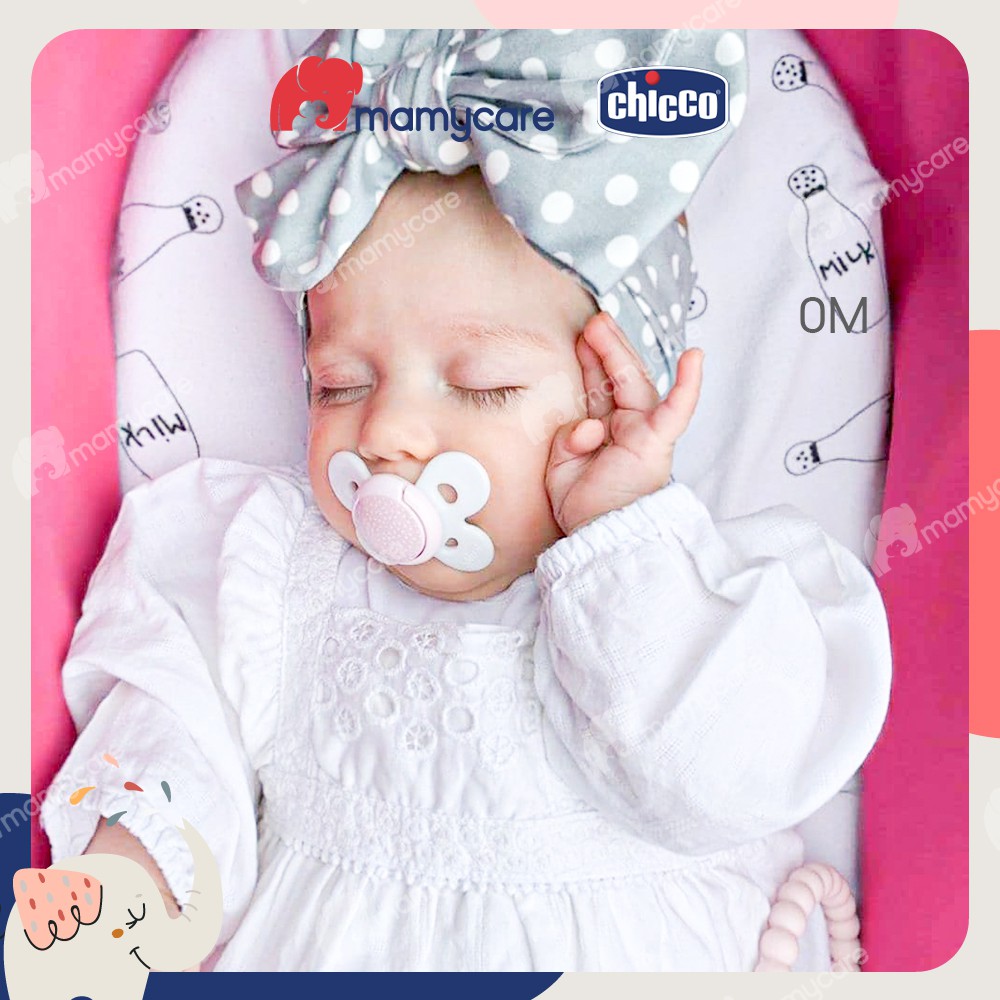 Ty ngậm silicon Chicco Physio Comfort kèm hộp cho bé từ 0-6 tháng tuổi - MAMYCARE